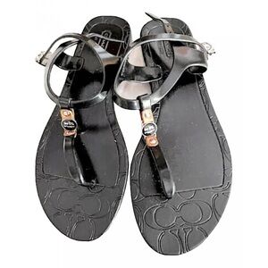 Coach Women’s Black Piccadilly Jelly Thong Sandals